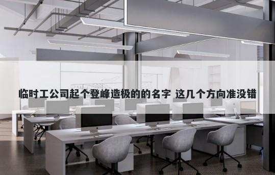 临时工公司起个登峰造极的的名字 这几个方向准没错