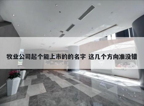 牧业公司起个能上市的的名字 这几个方向准没错