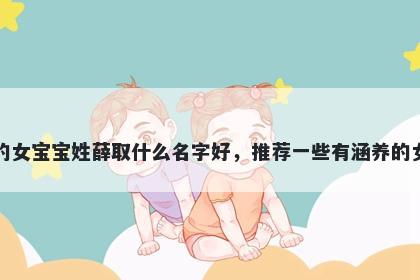 刚出生的女宝宝姓薛取什么名字好，推荐一些有涵养的女孩名字