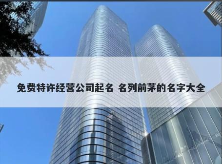 免费特许经营公司起名 名列前茅的名字大全