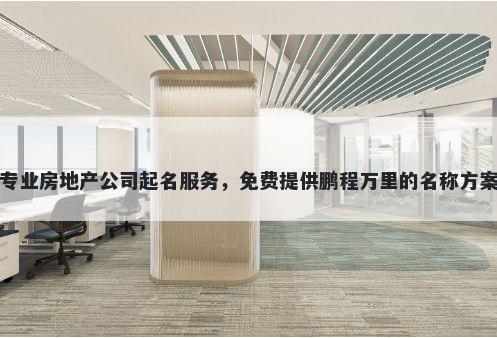 专业房地产公司起名服务，免费提供鹏程万里的名称方案
