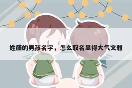 姓盛的男孩名字，怎么取名显得大气文雅