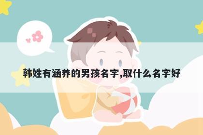 韩姓有涵养的男孩名字,取什么名字好