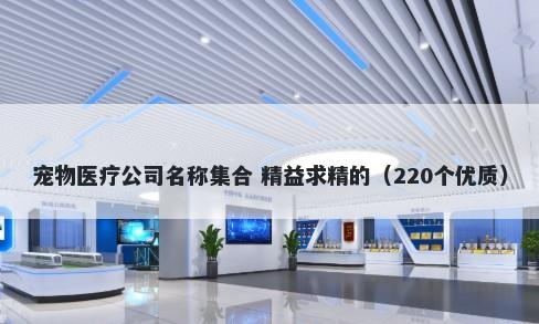 宠物医疗公司名称集合 精益求精的（220个优质）