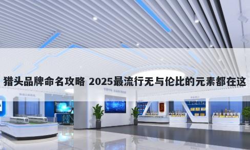 猎头品牌命名攻略 2025最流行无与伦比的元素都在这