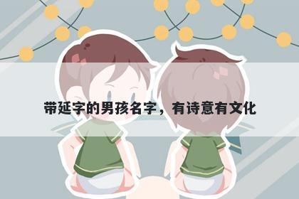 带延字的男孩名字，有诗意有文化