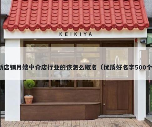 新店铺月嫂中介店行业的该怎么取名（优质好名字500个）