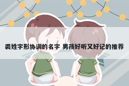 裘姓字形协调的名字 男孩好听又好记的推荐