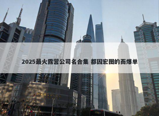 2025最火露营公司名合集 都因宏图的而爆单