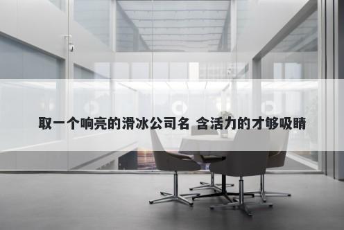 取一个响亮的滑冰公司名 含活力的才够吸睛