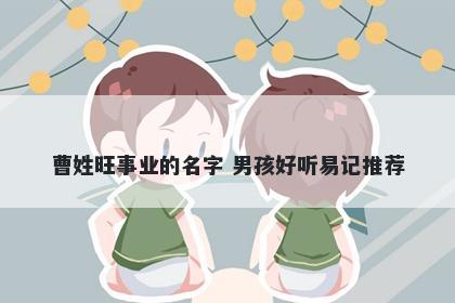 曹姓旺事业的名字 男孩好听易记推荐
