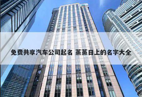 免费共享汽车公司起名 蒸蒸日上的名字大全