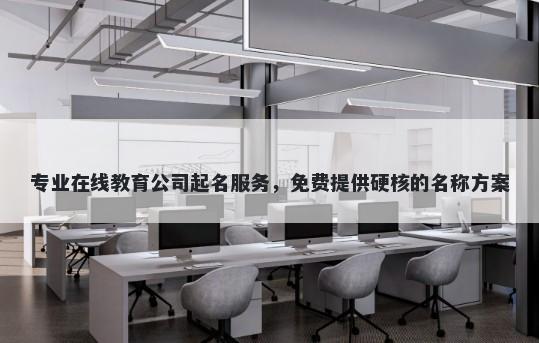专业在线教育公司起名服务，免费提供硬核的名称方案