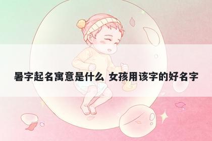 暑字起名寓意是什么 女孩用该字的好名字