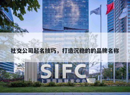 社交公司起名技巧，打造沉稳的的品牌名称