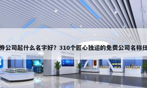 证券公司起什么名字好？310个匠心独运的免费公司名称任选