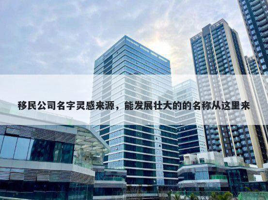 移民公司名字灵感来源，能发展壮大的的名称从这里来