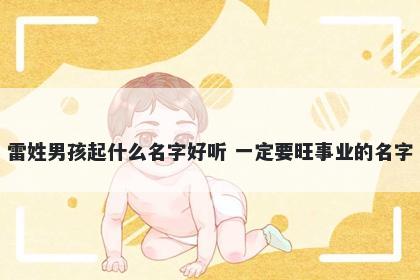 雷姓男孩起什么名字好听 一定要旺事业的名字