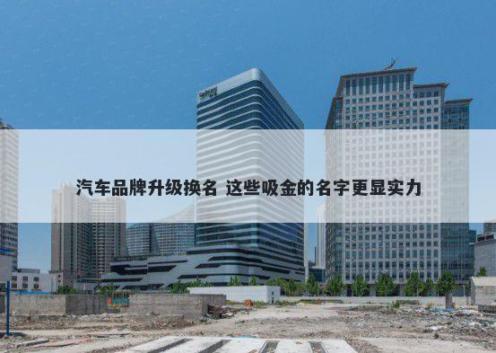 汽车品牌升级换名 这些吸金的名字更显实力