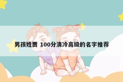 男孩姓贾 100分清冷高级的名字推荐