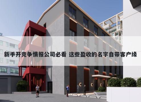 新手开竞争情报公司必看 这些盈收的名字自带客户缘