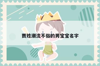 贾姓潮流不俗的男宝宝名字