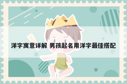 洋字寓意详解 男孩起名用洋字最佳搭配
