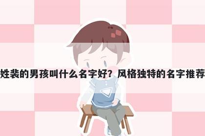 姓裴的男孩叫什么名字好？风格独特的名字推荐