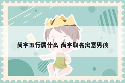 尚字五行属什么 尚字取名寓意男孩