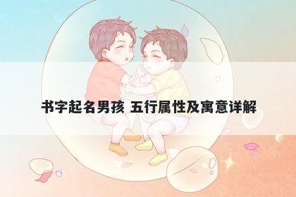 书字起名男孩 五行属性及寓意详解