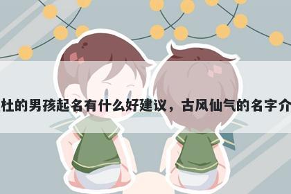 姓杜的男孩起名有什么好建议，古风仙气的名字介绍