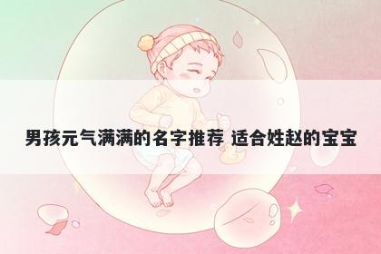 男孩元气满满的名字推荐 适合姓赵的宝宝
