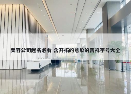 美容公司起名必看 含开拓的意象的吉祥字号大全