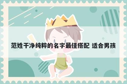 范姓干净纯粹的名字最佳搭配 适合男孩