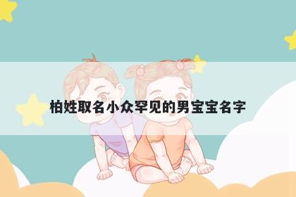 柏姓取名小众罕见的男宝宝名字