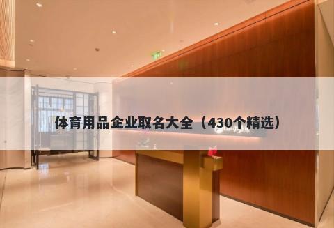 体育用品企业取名大全（430个精选）