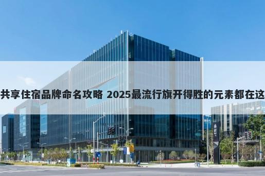 共享住宿品牌命名攻略 2025最流行旗开得胜的元素都在这