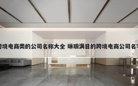 跨境电商类的公司名称大全 琳琅满目的跨境电商公司名字