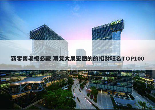 新零售老板必藏 寓意大展宏图的的招财旺名TOP100