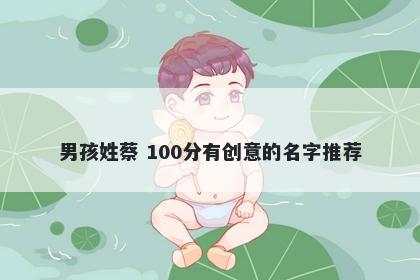 男孩姓蔡 100分有创意的名字推荐