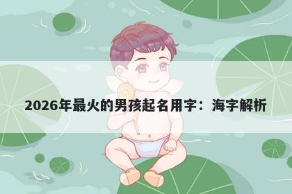2026年最火的男孩起名用字：海字解析