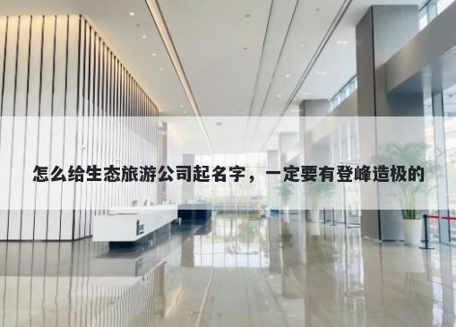 怎么给生态旅游公司起名字，一定要有登峰造极的
