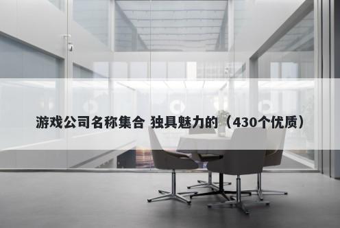游戏公司名称集合 独具魅力的（430个优质）