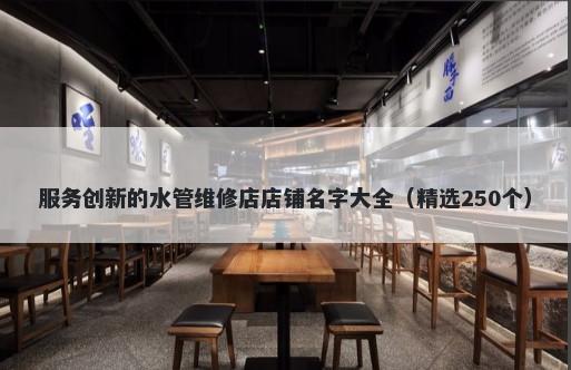 服务创新的水管维修店店铺名字大全（精选250个）