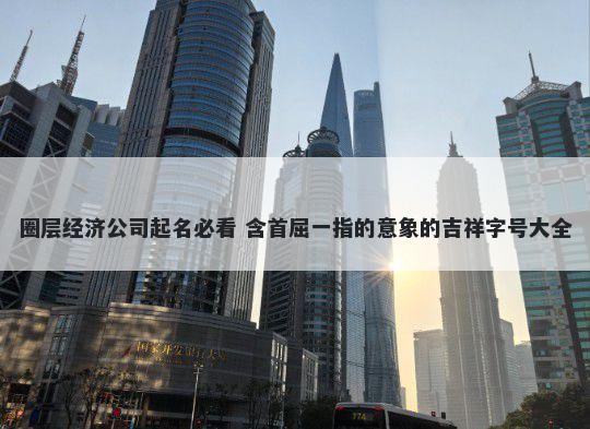 圈层经济公司起名必看 含首屈一指的意象的吉祥字号大全