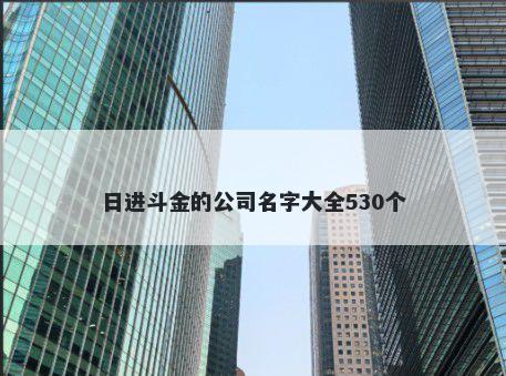 日进斗金的公司名字大全530个