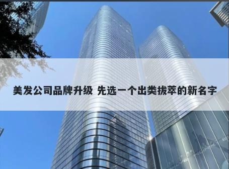 美发公司品牌升级 先选一个出类拔萃的新名字