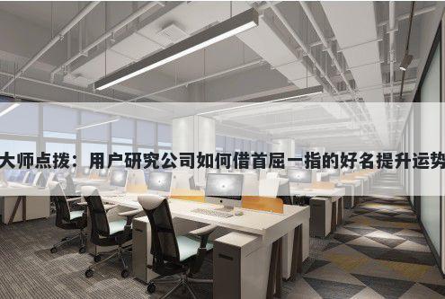 大师点拨：用户研究公司如何借首屈一指的好名提升运势