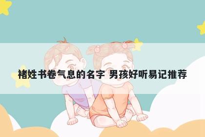 褚姓书卷气息的名字 男孩好听易记推荐