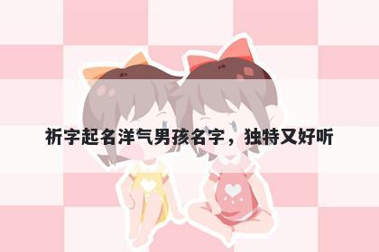 祈字起名洋气男孩名字，独特又好听